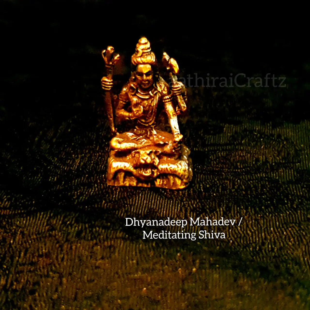Dhyanadeep Mahadev / Meditating Shiva Miniature  Brass Antique FinishThingal Essentials LLP