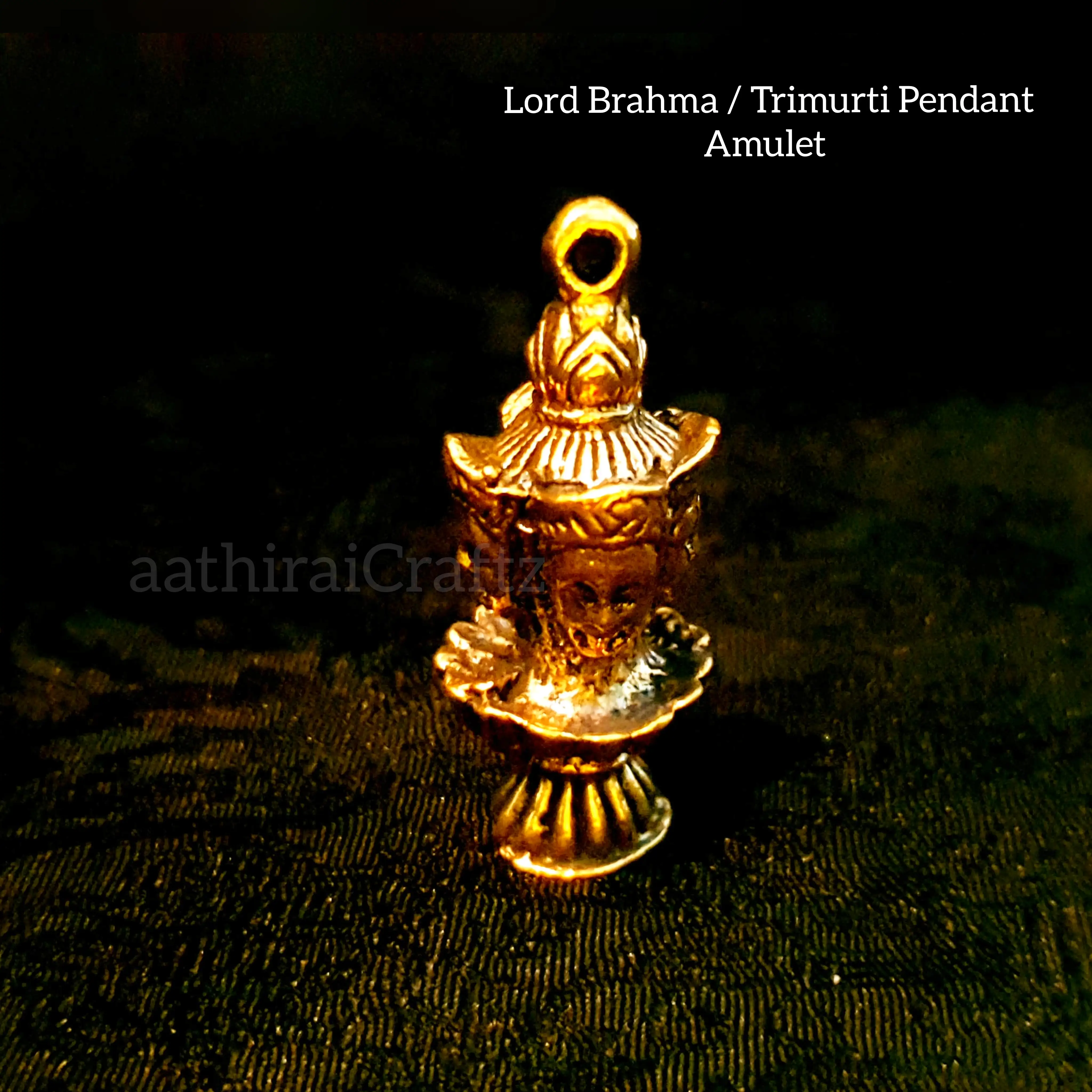 Lord Brahma / Trimurti Pendant Amulet MiniatureThingal Essentials LLP