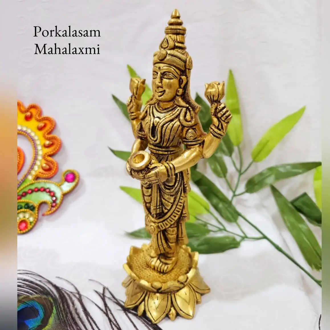 Standing Mahalaxmi on Lotus - secondary
