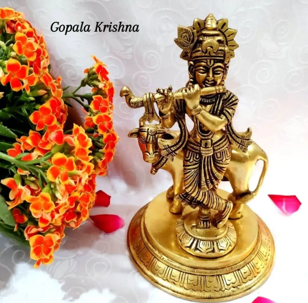 Gopala Krishna statue  Brass Antique Finish - secondary