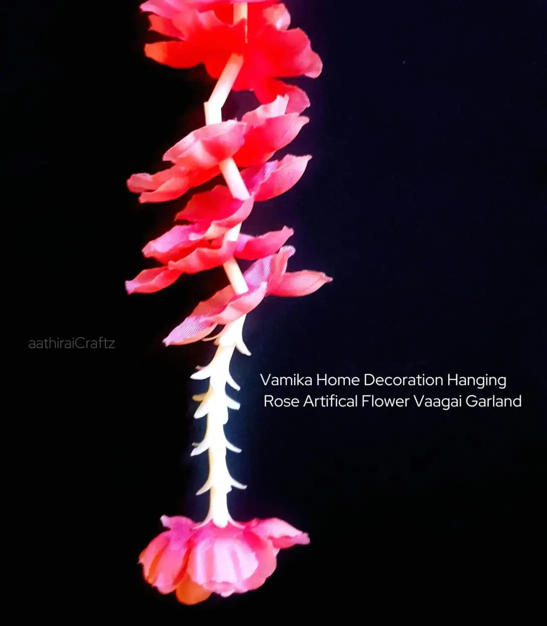 Maya Home Decoration Hanging Garland / Maalai - Pink Red Rose Mix - secondary