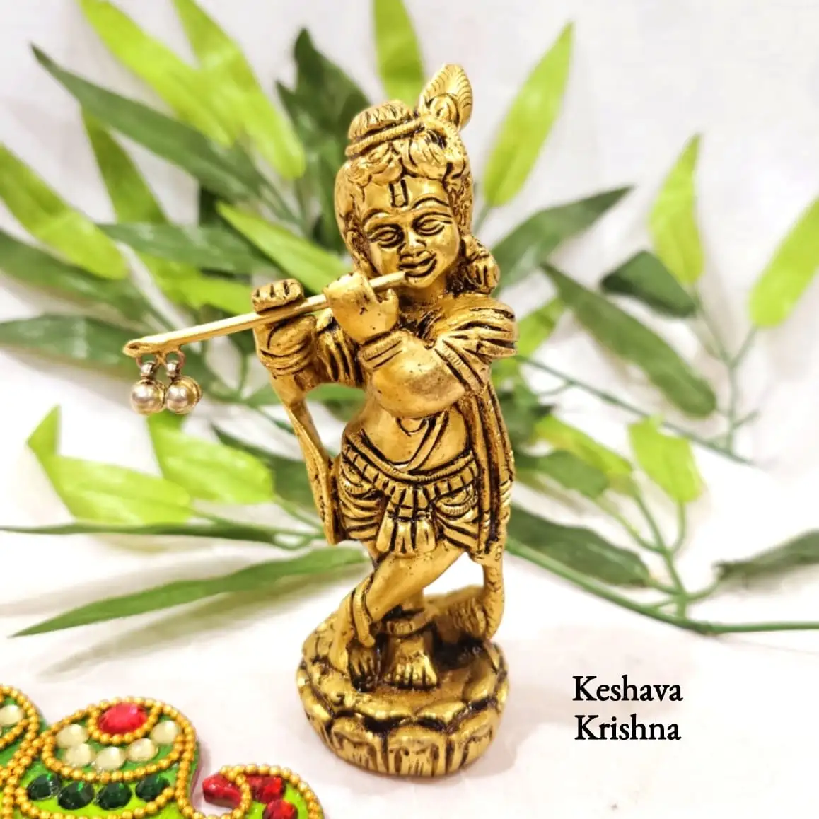 Keshava Krishna statue  Brass Antique FinishThingal Essentials LLP