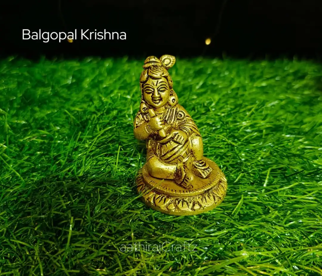Balgopal Krishna statue Brass Antique Finish - secondary