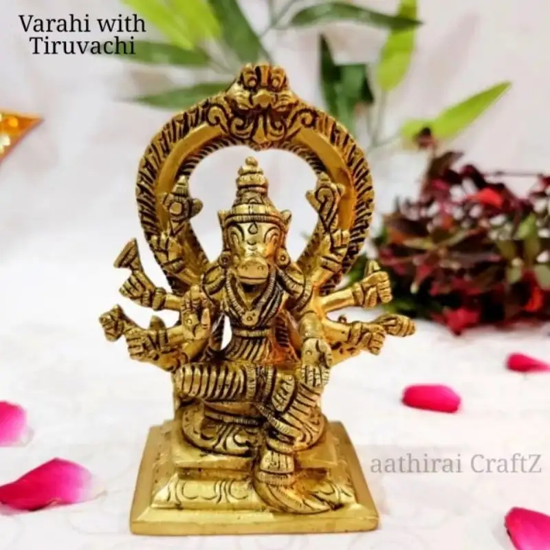 Varahi Amman - Tiruvachi Idol Brass Antique FinishThingal Essentials LLP
