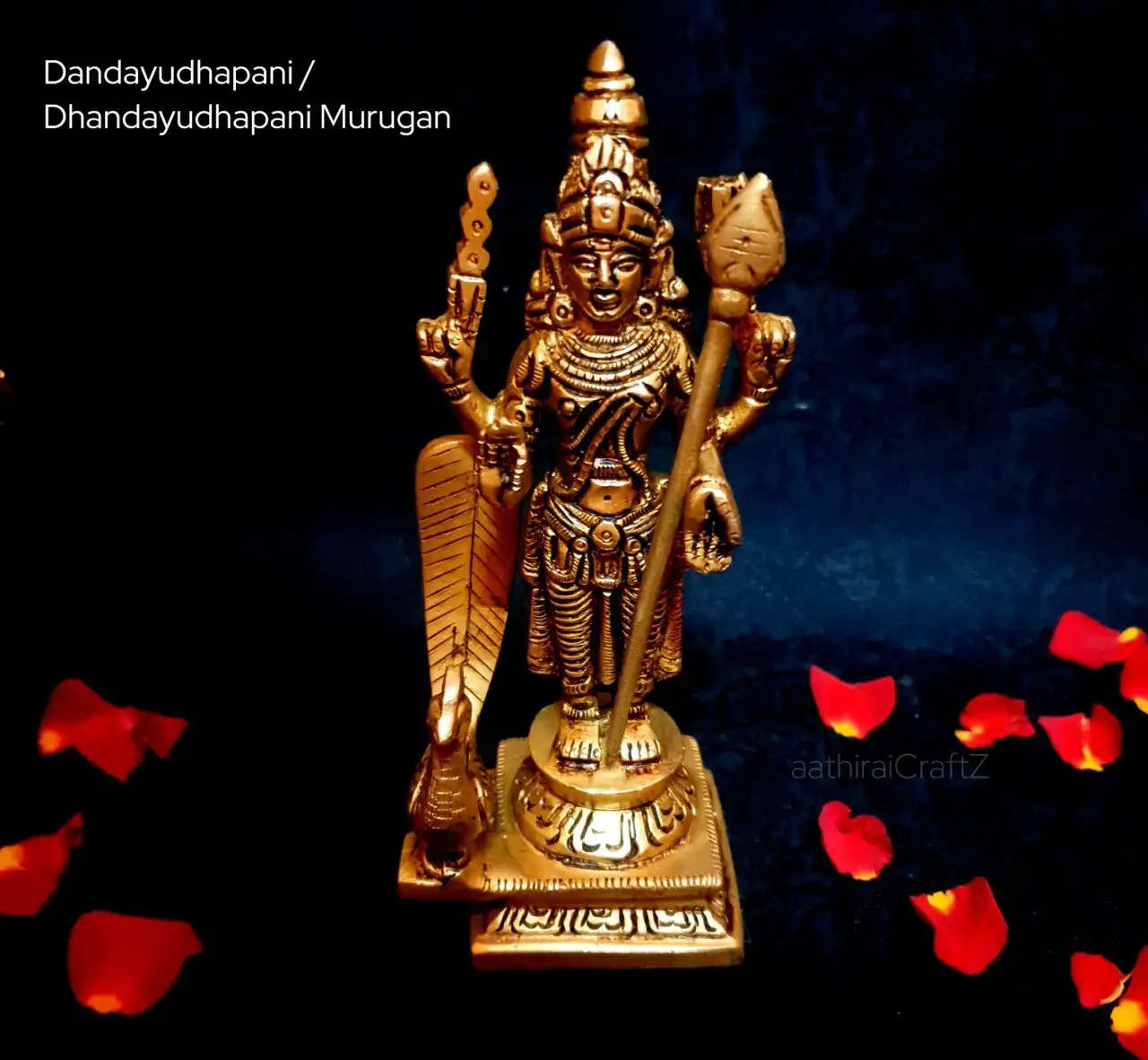 Dandayudhapani /Dhandayuthapani Murugan Brass Antique Finish - secondary