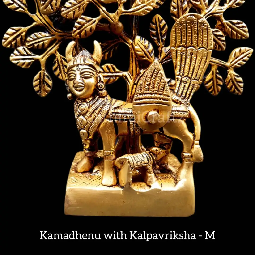 Kamadhenu with Kalpavriksha Tree / Karpaga Virutcham Brass - secondary