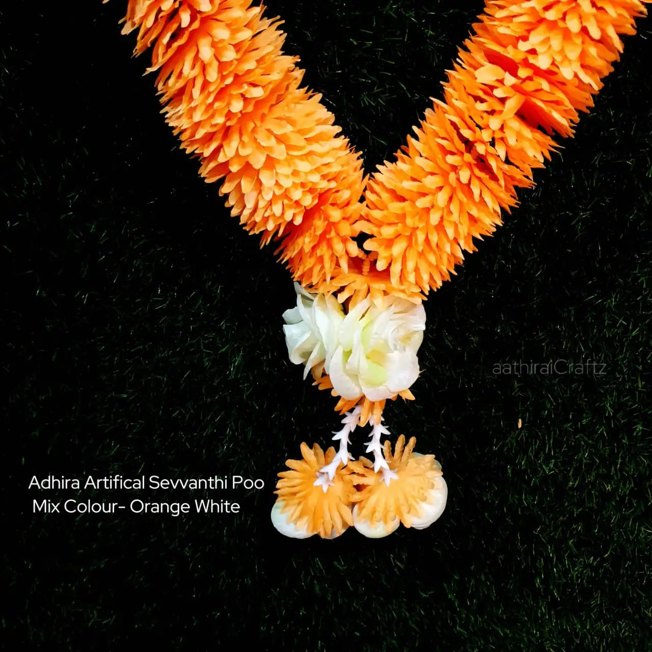 Adhira Artifical Sevvanthi Poo Mix Colour - Orange White - secondary