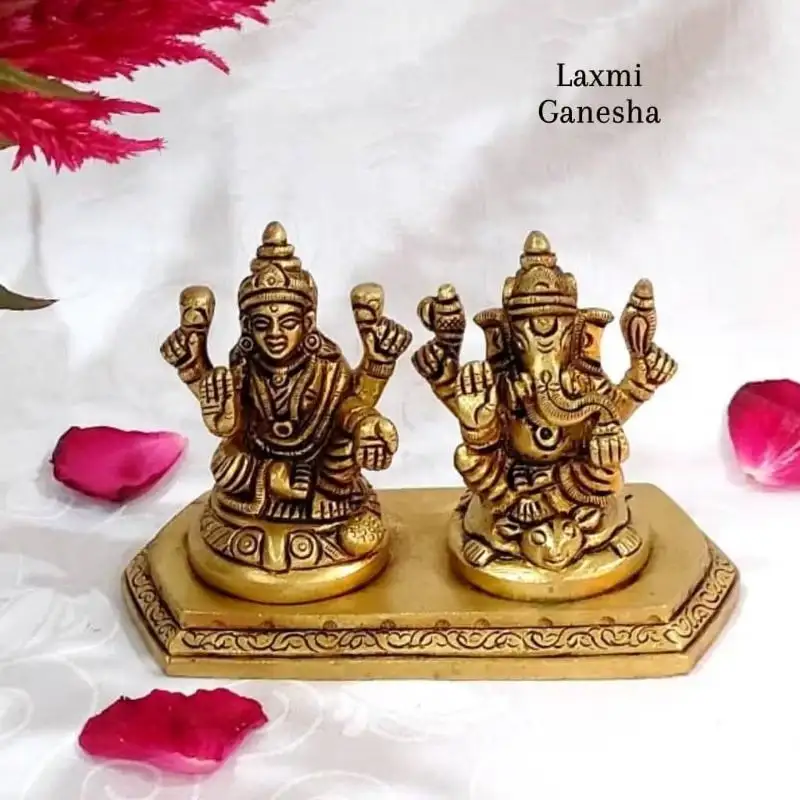 Laxmi Ganesha with peedam Brass Statue - secondary