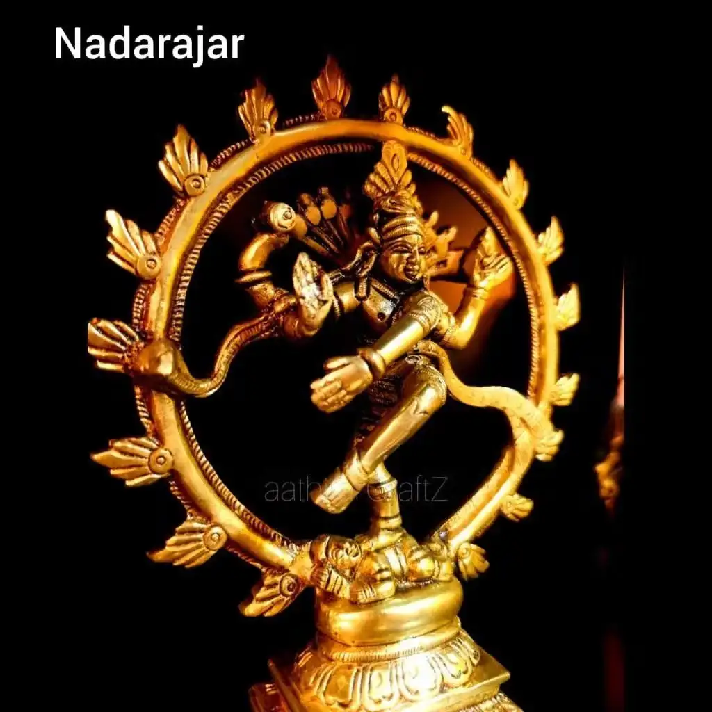 6 Inches Nadarajar / Shiva Statue Brass Antique Finish - secondary