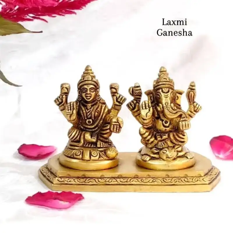 Laxmi Ganesha with peedam Brass StatueThingal Essentials LLP