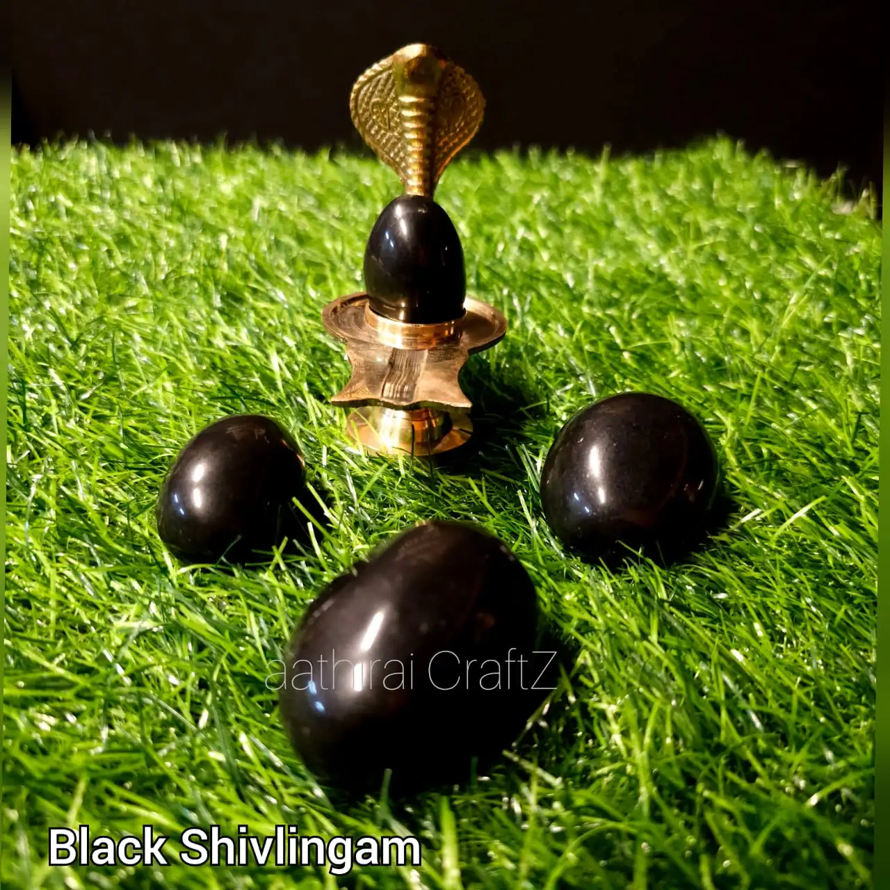 Black Shivalingam Pure Black Shivalingam / Lingam  - MediumThingal Essentials LLP