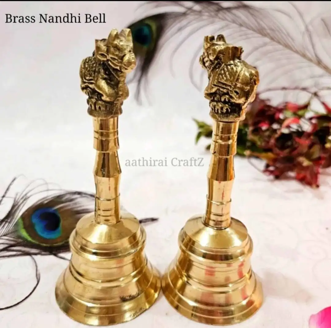 Nandhi Hand Bells Brass Antique Finish
