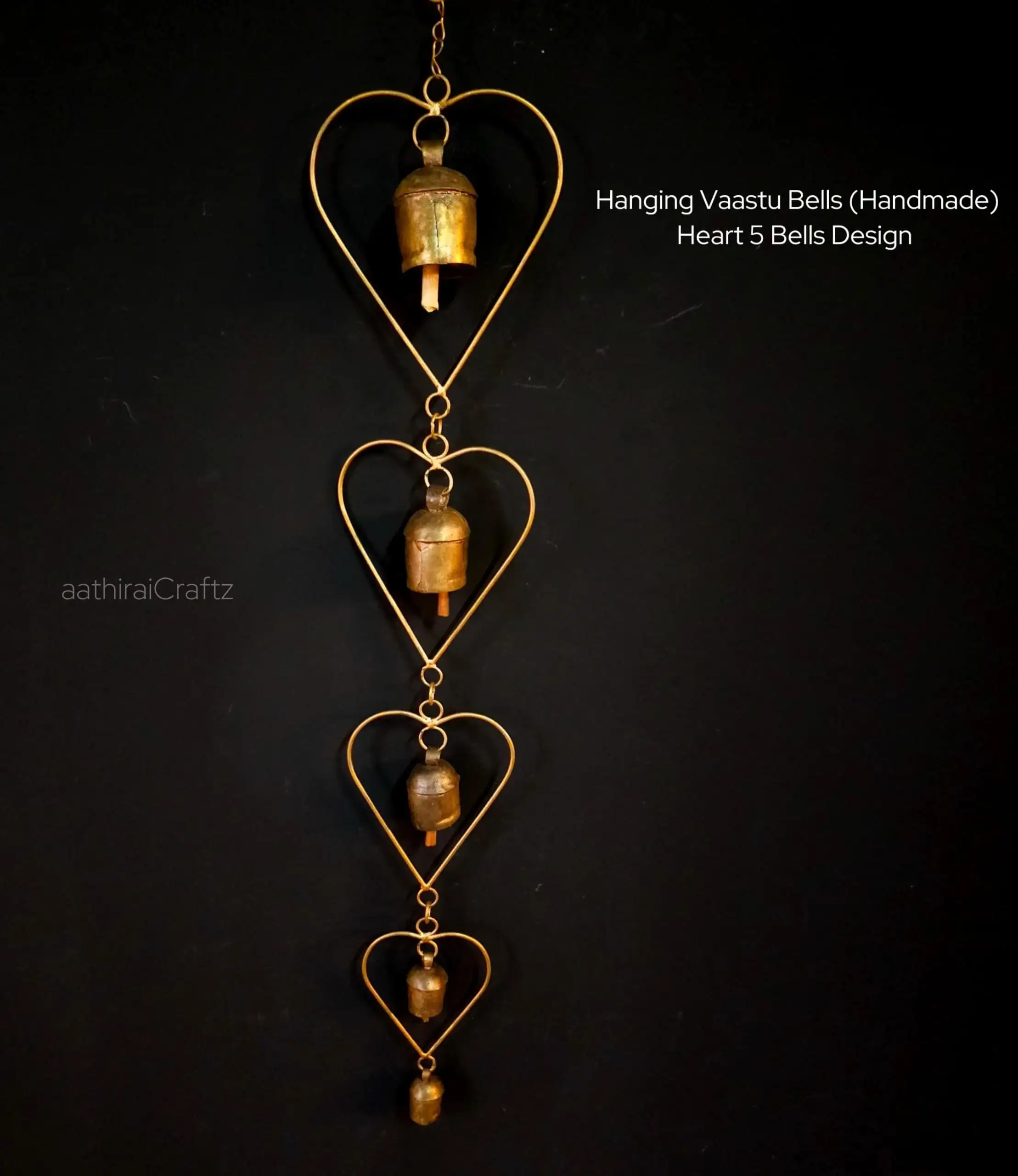 Hanging Vaastu Bells - Heart DesignThingal Essentials LLP
