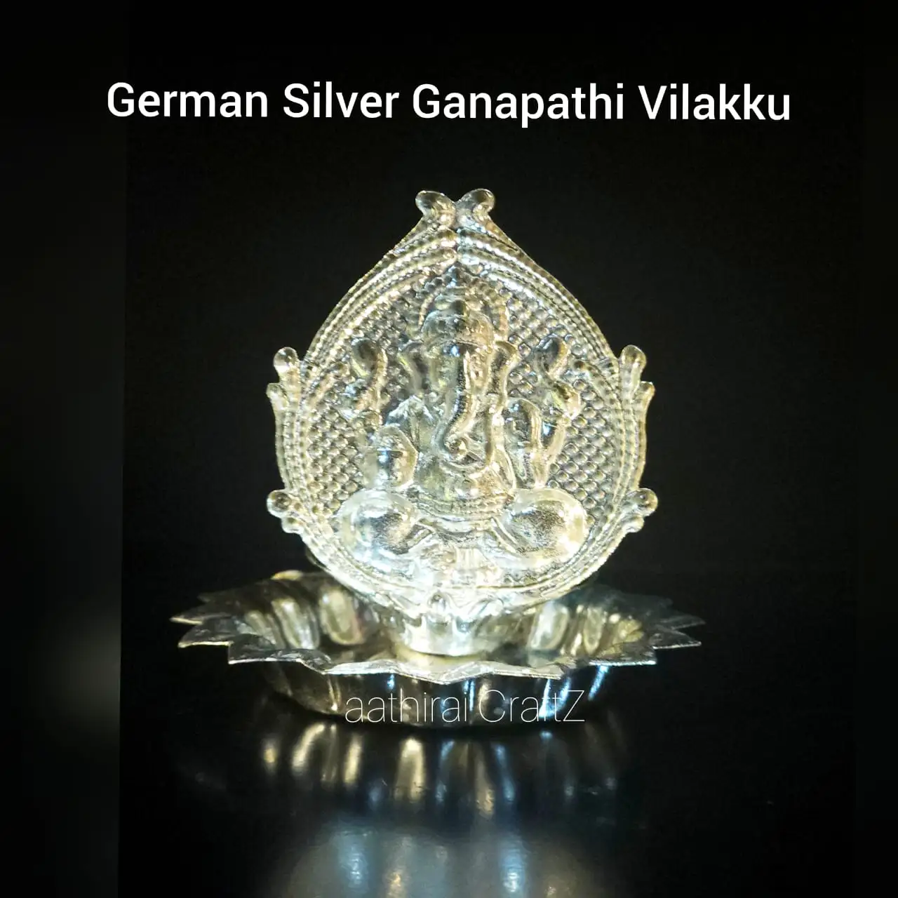 German Silver Fine Craved Ganesha VilakkuThingal Essentials LLP