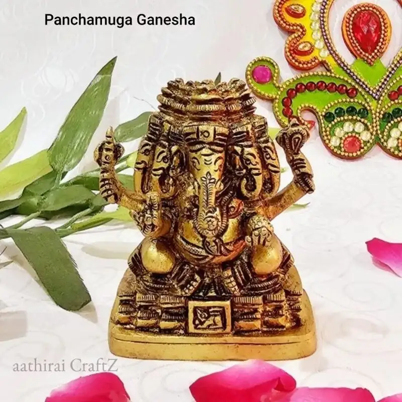 Panchamuga Vinayagar Idol
Brass Antique FinishThingal Essentials LLP
