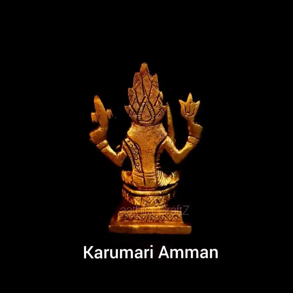 Mariamman /  Karumari Amman Statue Brass Antique Finish - secondary