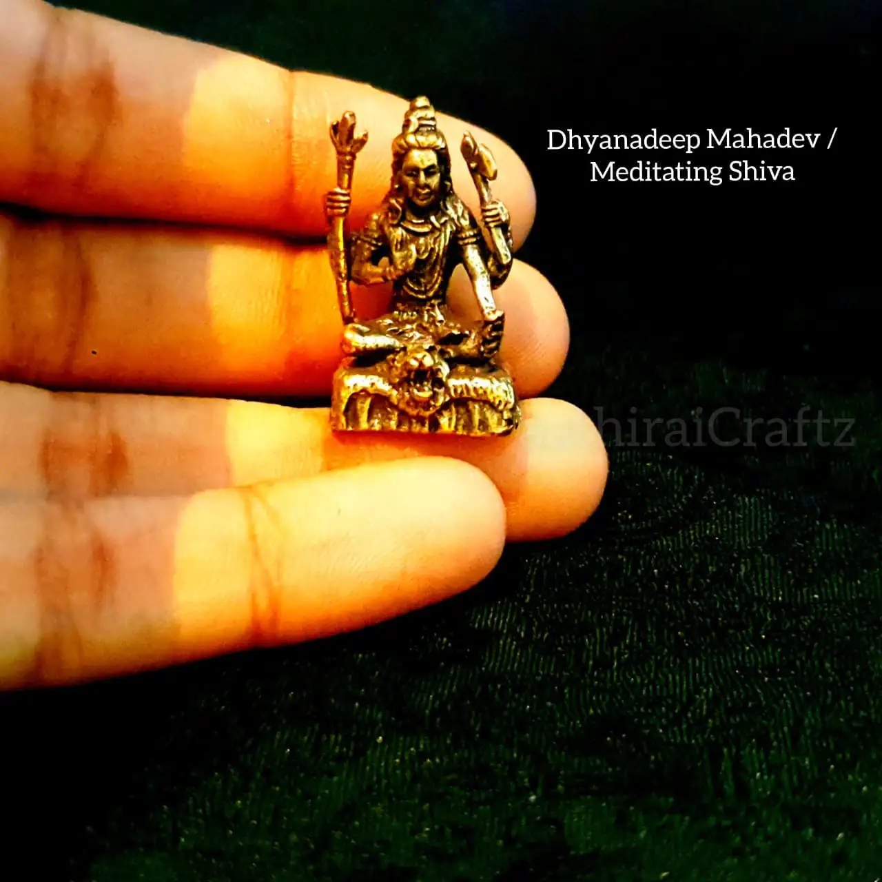 Dhyanadeep Mahadev / Meditating Shiva Miniature  Brass Antique Finish - secondary
