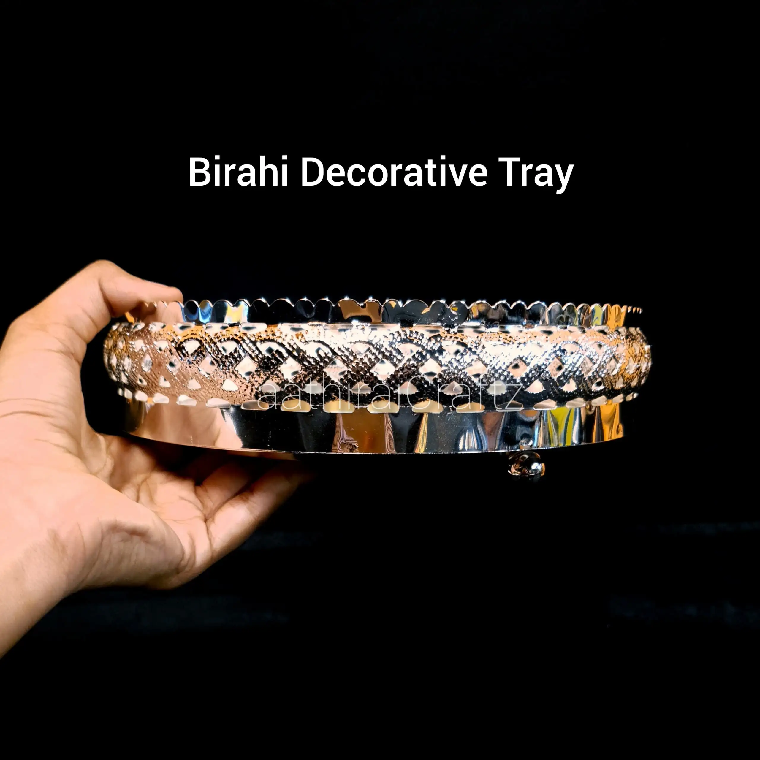 Birahi Decorative Tray / Birahi German Silver Pooja TrayThingal Essentials LLP