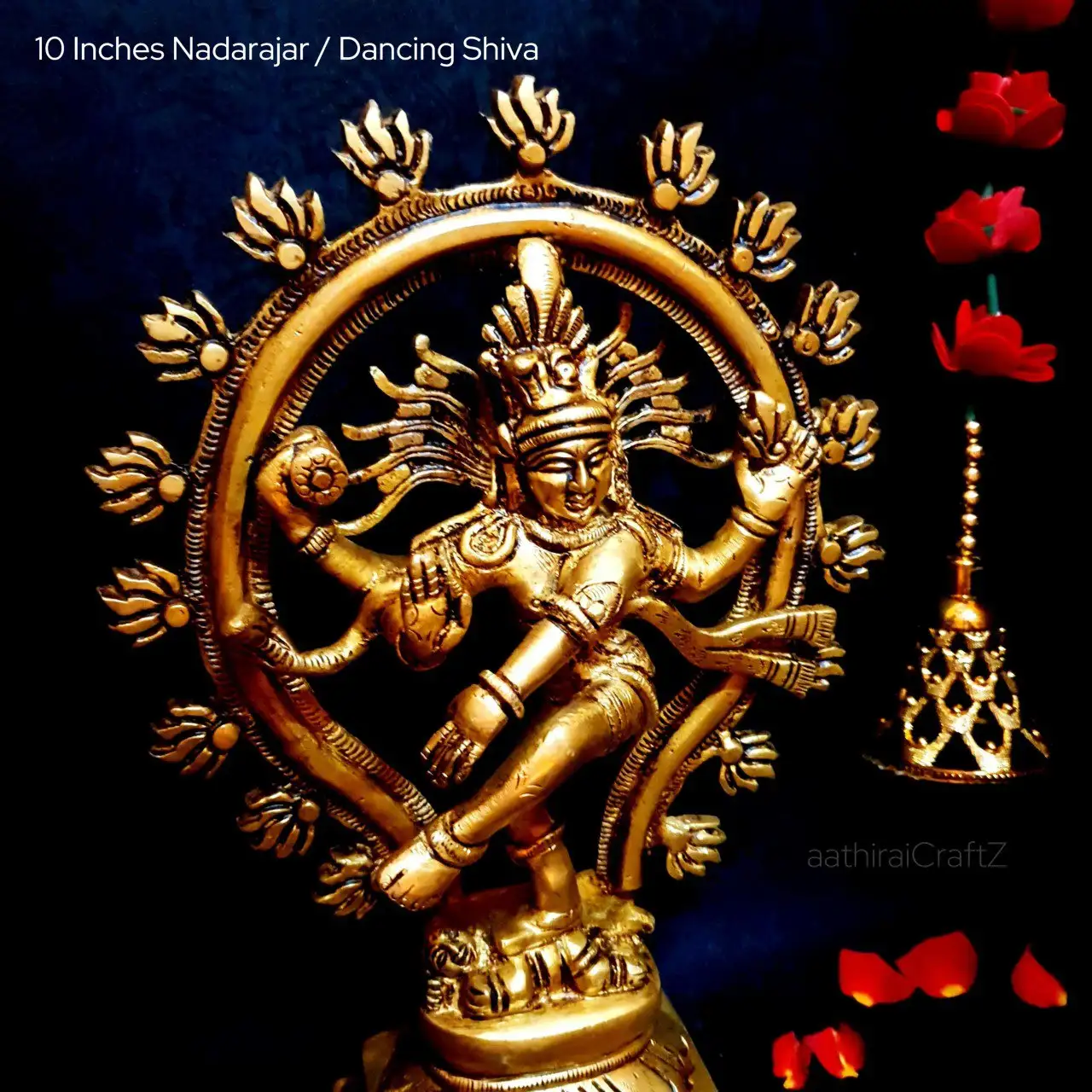 10 Inches Nadarajar / Dancing Shiva Statue
Brass Antique Finish - secondary