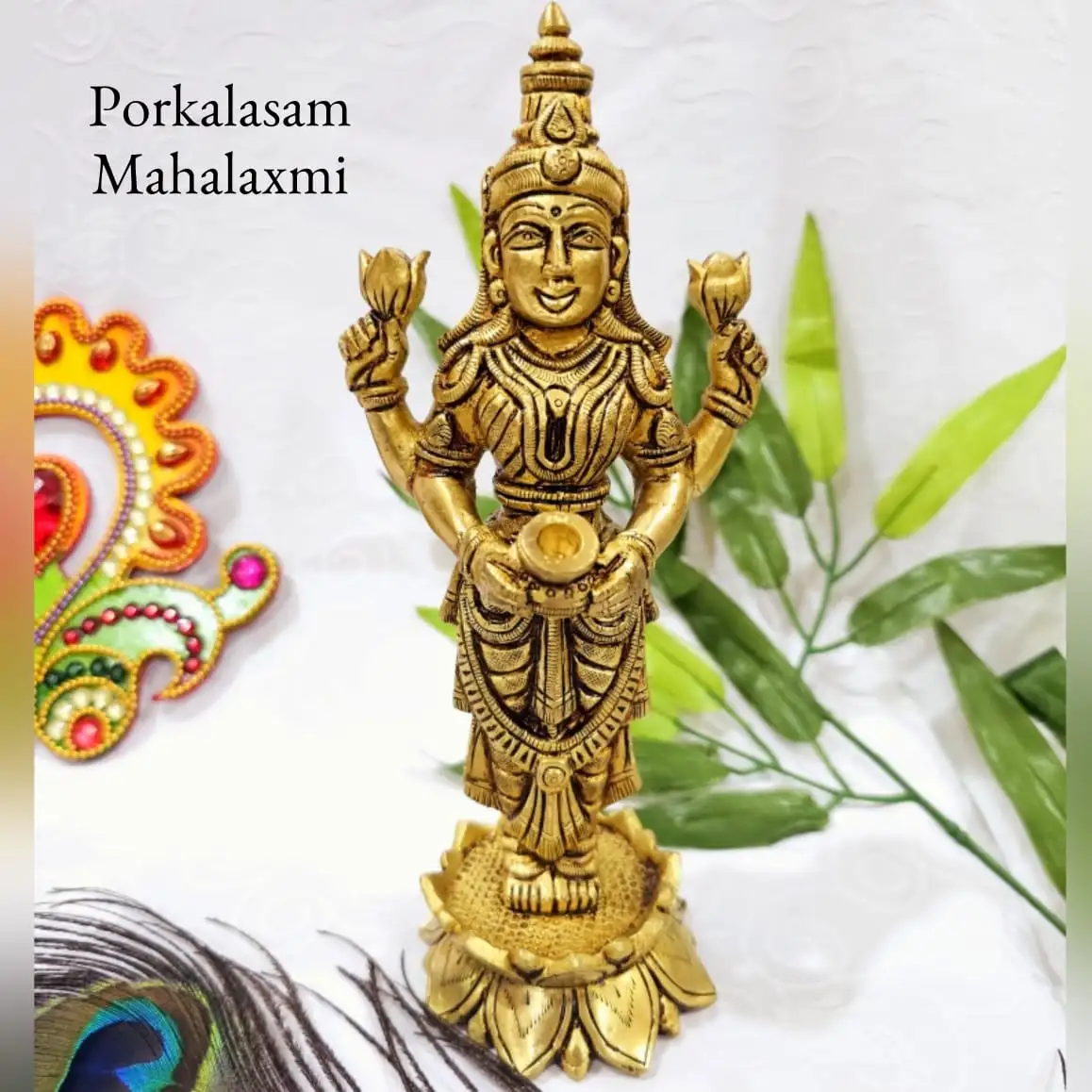 Standing Mahalaxmi on LotusThingal Essentials LLP