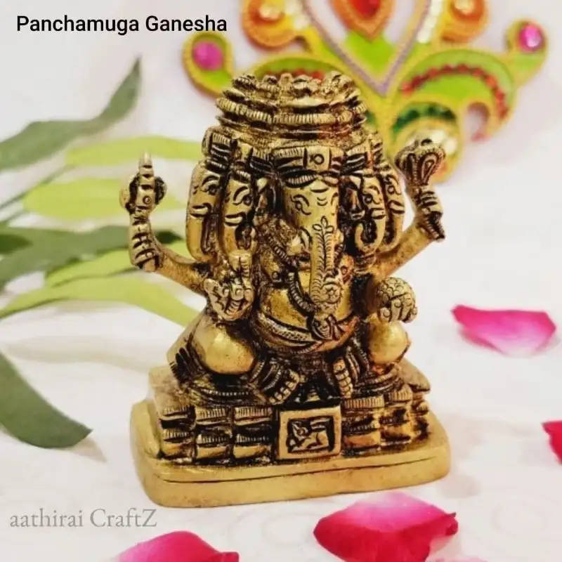 Panchamuga Vinayagar Idol
Brass Antique Finish - secondary