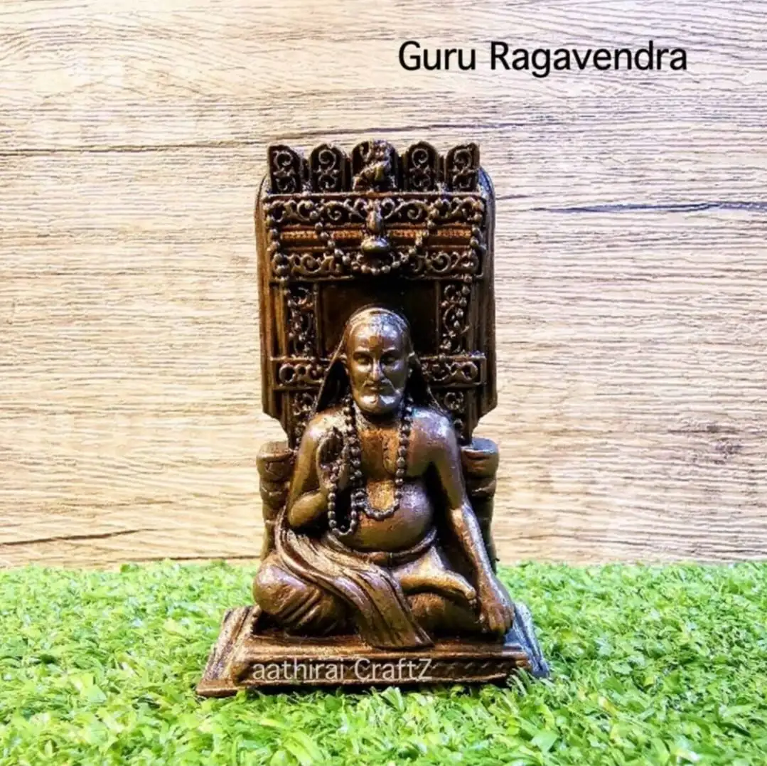 Guru Ragavendra Swami Copper Antique Finish SculptureThingal Essentials LLP