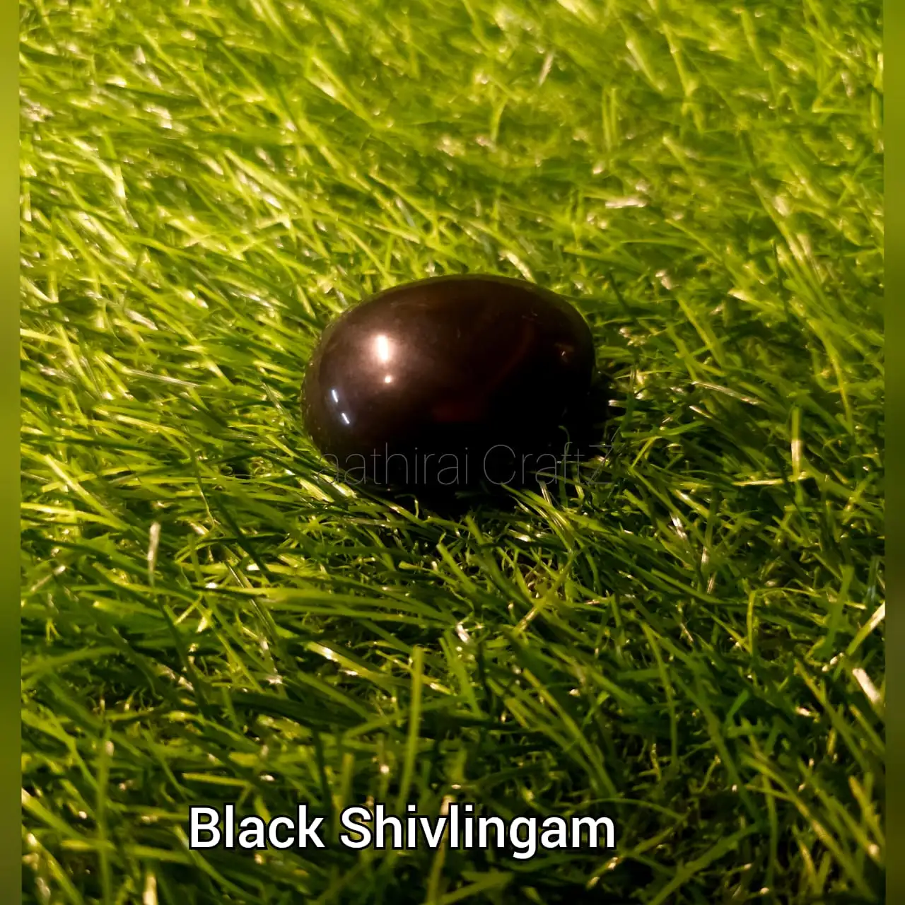 Black Shivalingam Pure Black Shivalingam / Lingam  - Medium - secondary