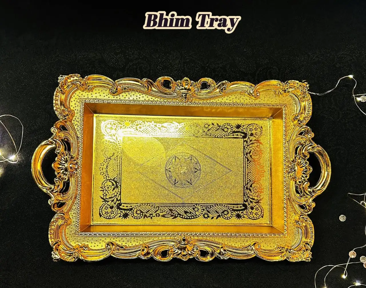 Bhim Golden Pooja / Decorative Plates - LargeThingal Essentials LLP