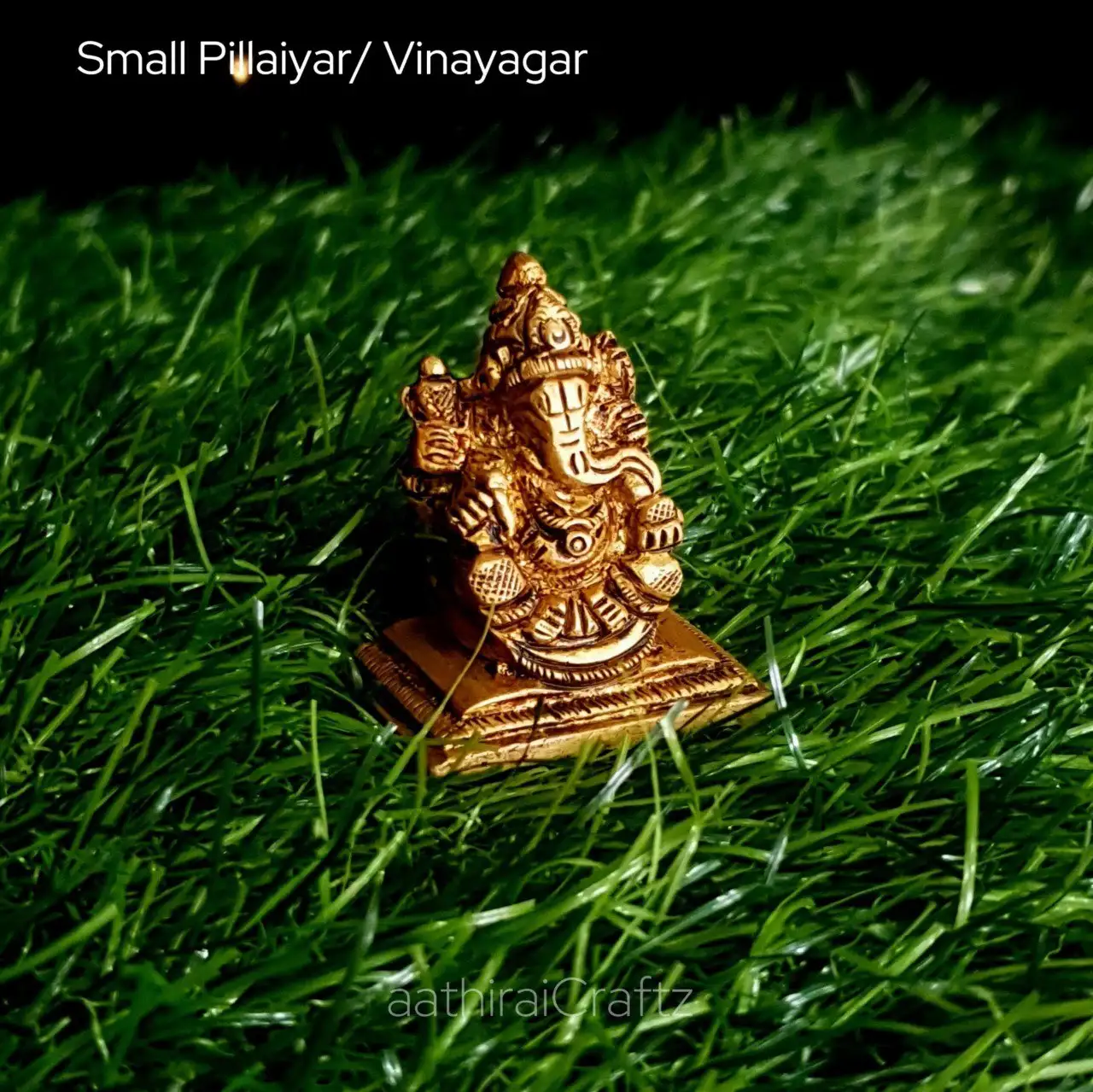 Small Pillaiyar / Vinayagar Brass Antique Finish - secondary
