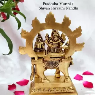 Pradosha Murthi / Shivan Parvati Nandhi Brass Antique Finish - secondary