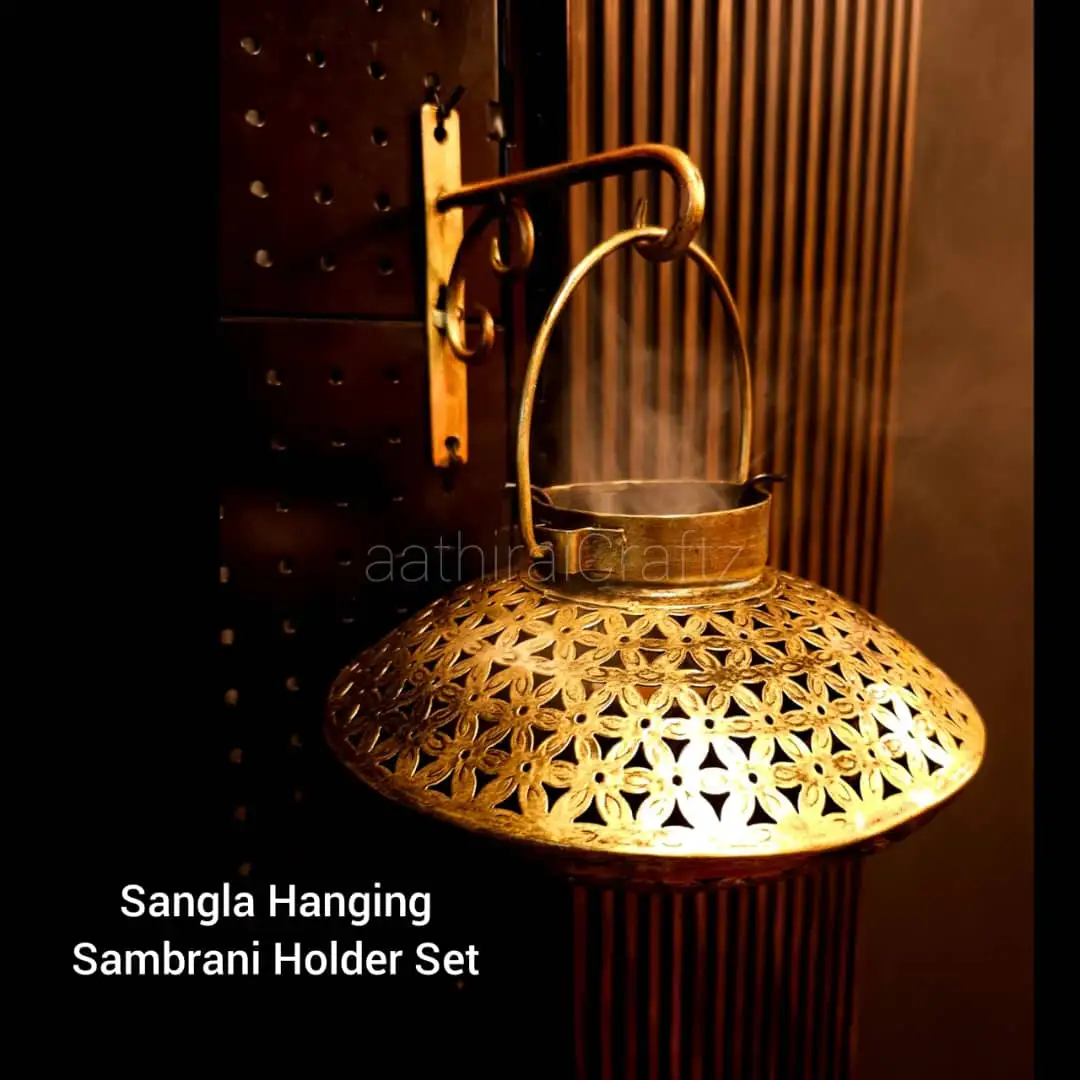 Sangla Hanging Sambrani Holder  Iron Antique FinishThingal Essentials LLP
