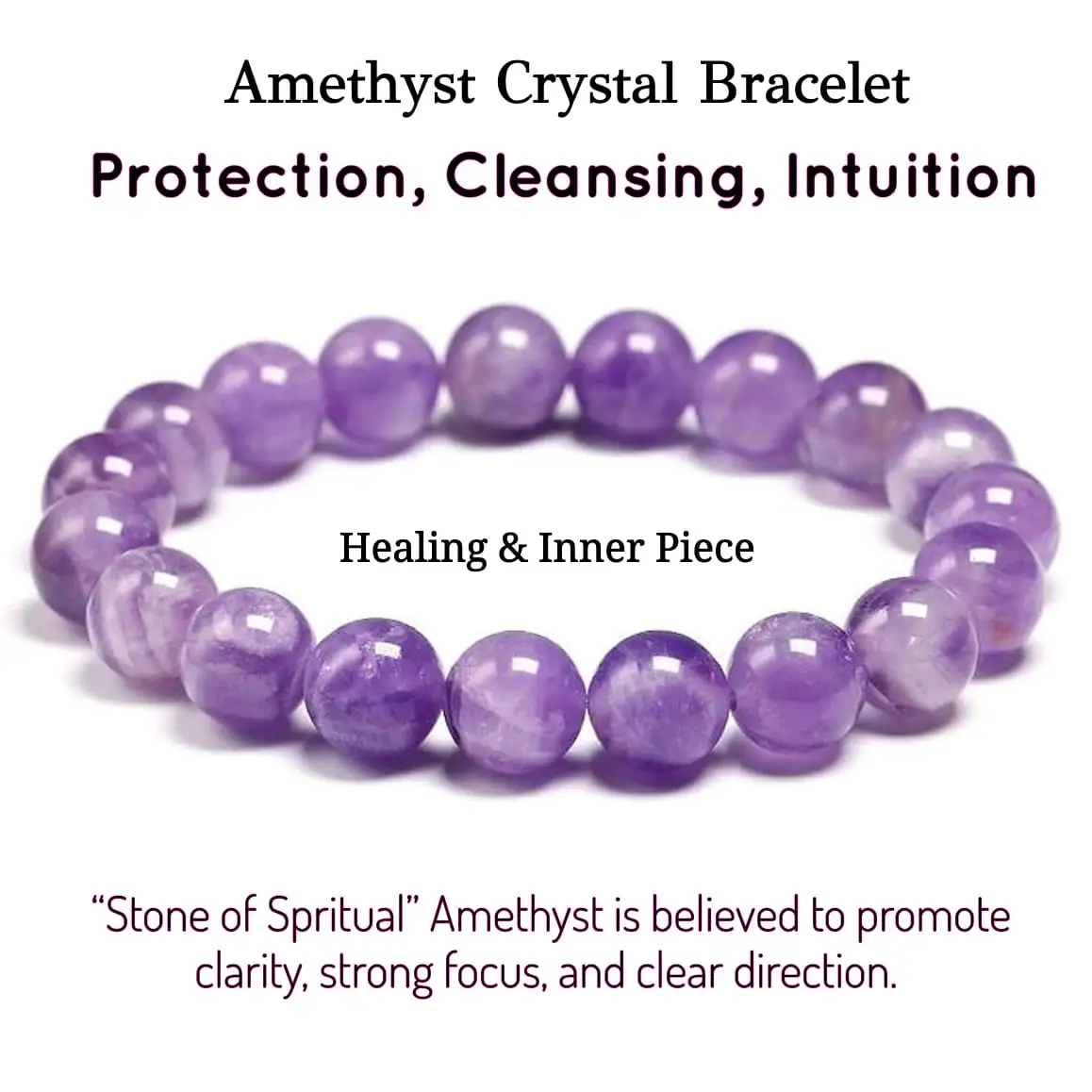 Amethyst Bracelet / Purple Quartz Bracelet / Spiritual Healing BraceletThingal Essentials LLP