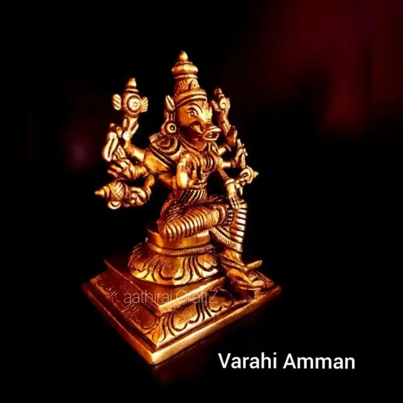 Varahi Amman / Sri Agnya Chakreswari Statue Brass Antique Finish - secondary