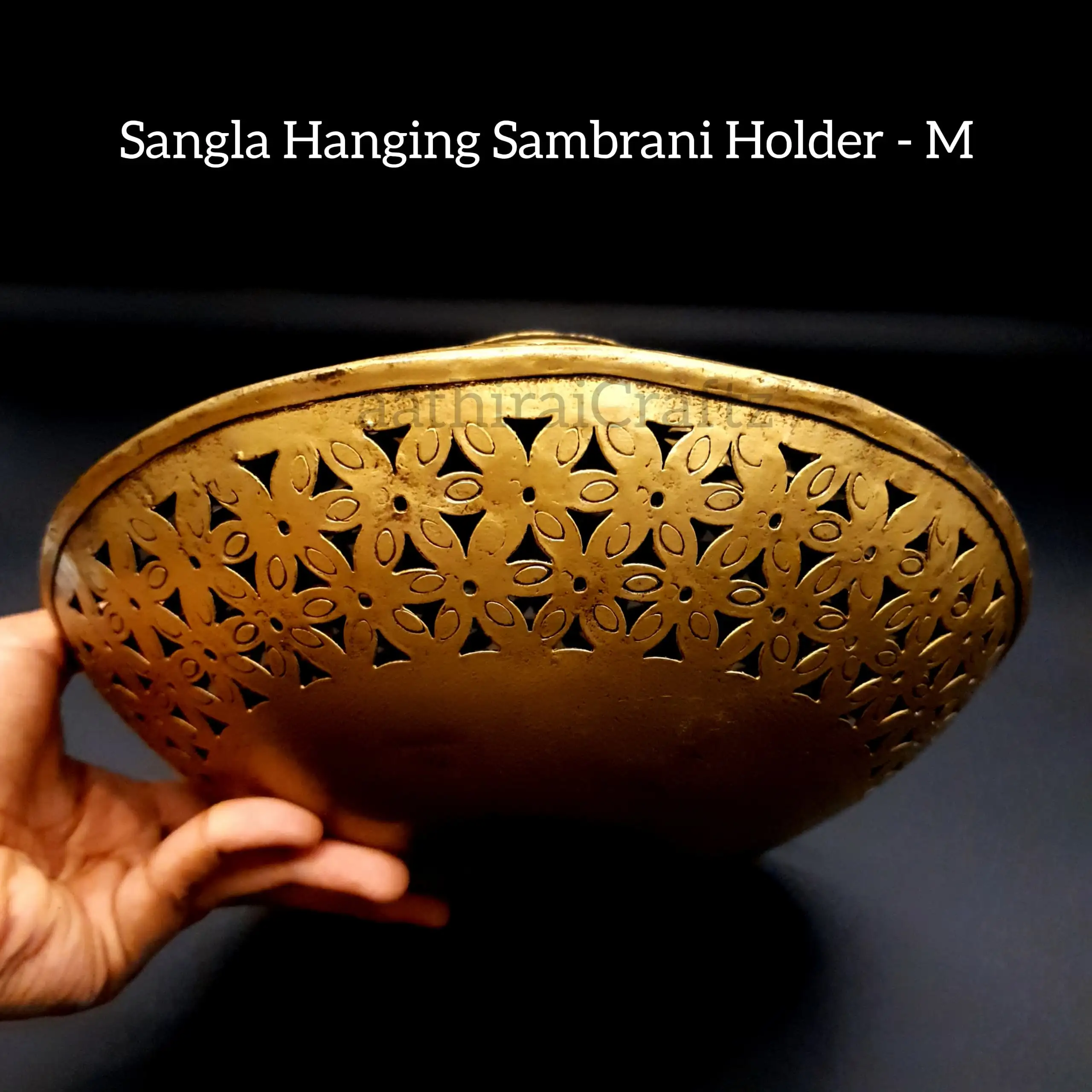 Sangla Sambrani Holder - Iron Antique Finish - Small - secondary