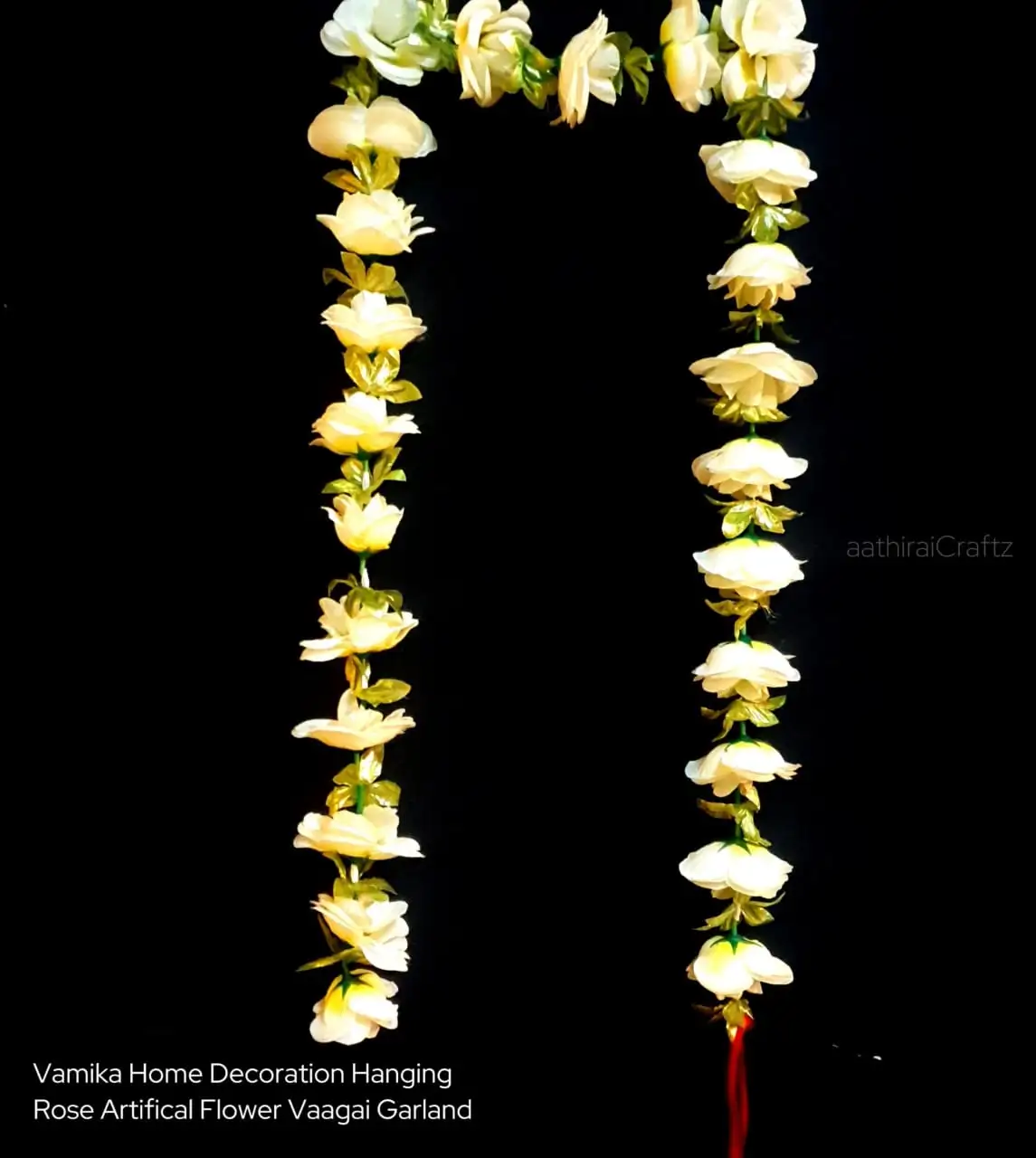 Vamika Home Decoration Hanging Rose Garland -  Light Green RoseThingal Essentials LLP