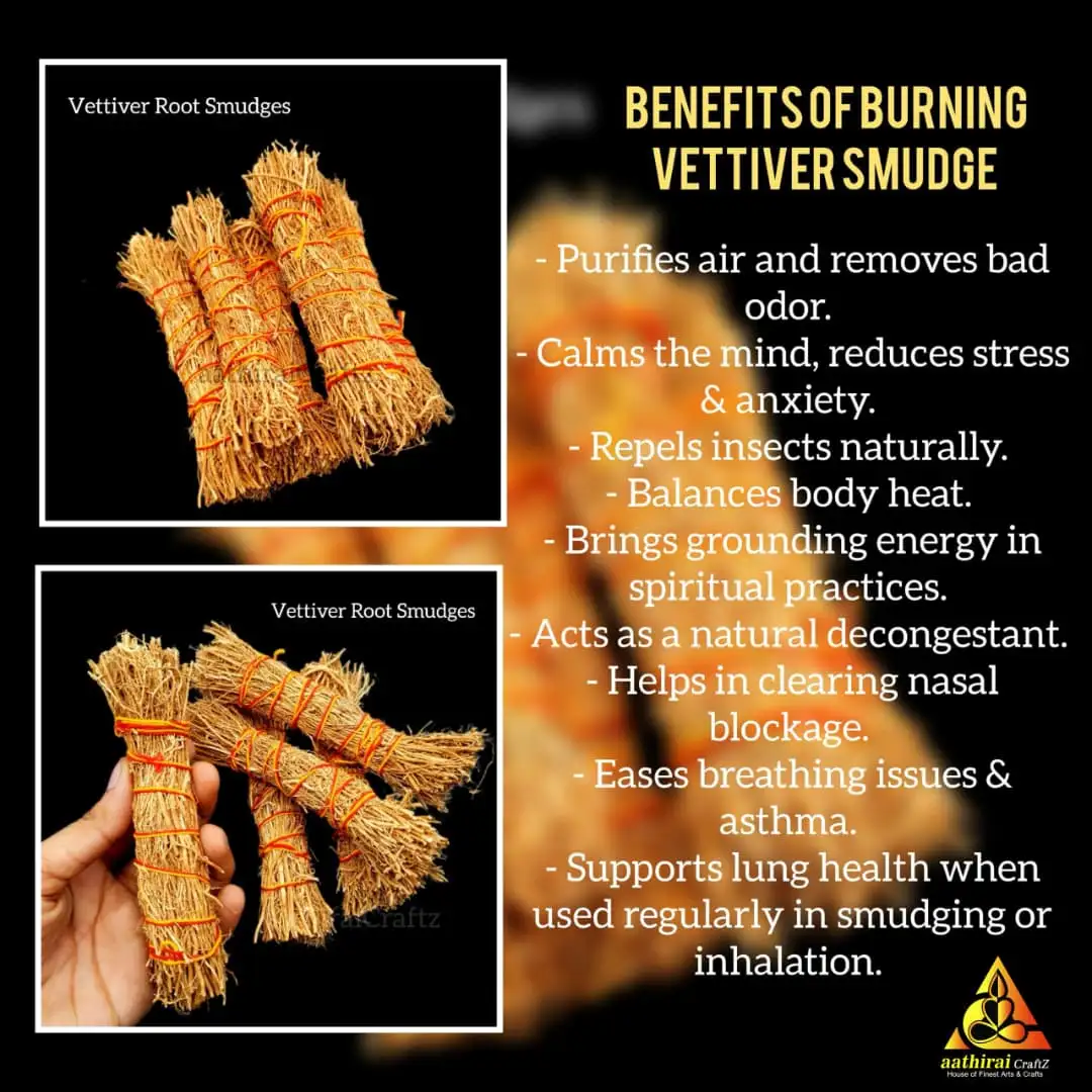 Pure Original Natural Vettiver Smudge - 100% Original Sticks