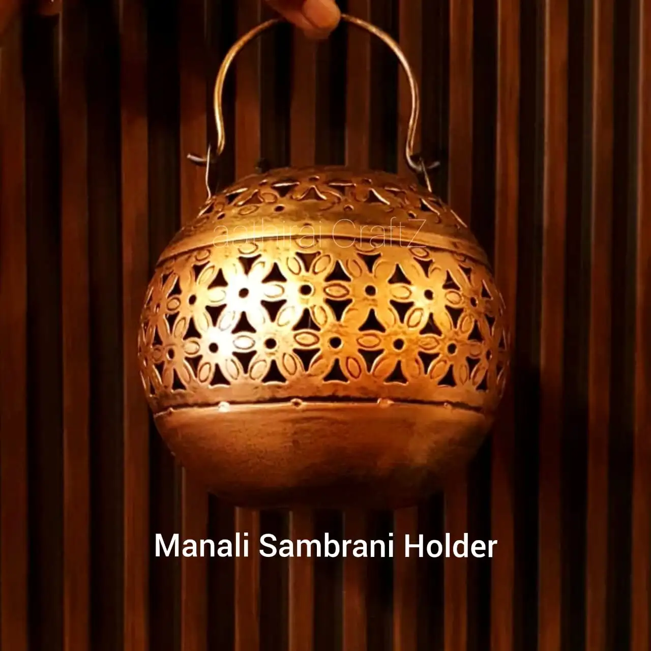 Manali Hanging Sambrani Holder  Iron Antique Finish - secondary