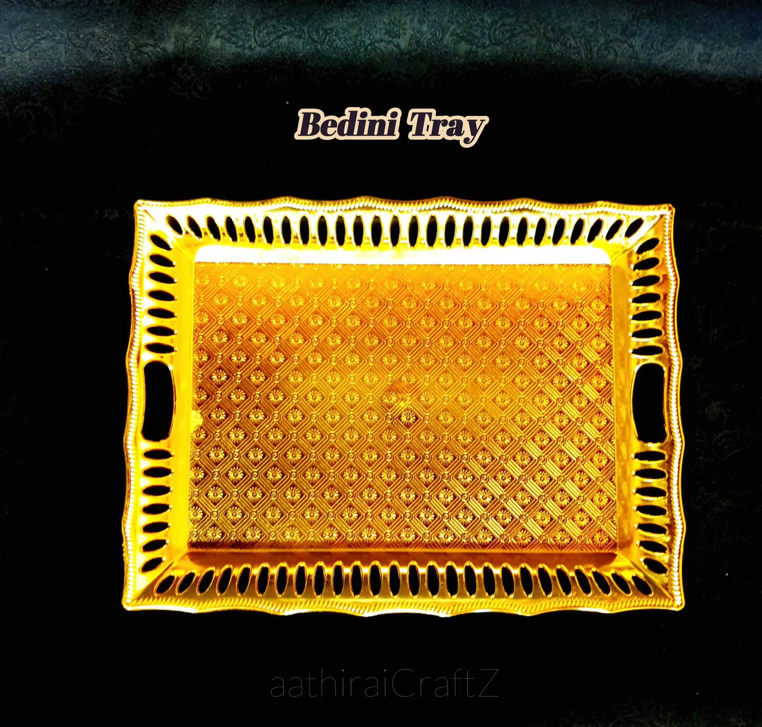 Bedini Golden Pooja / Decorative Plates - LargeThingal Essentials LLP