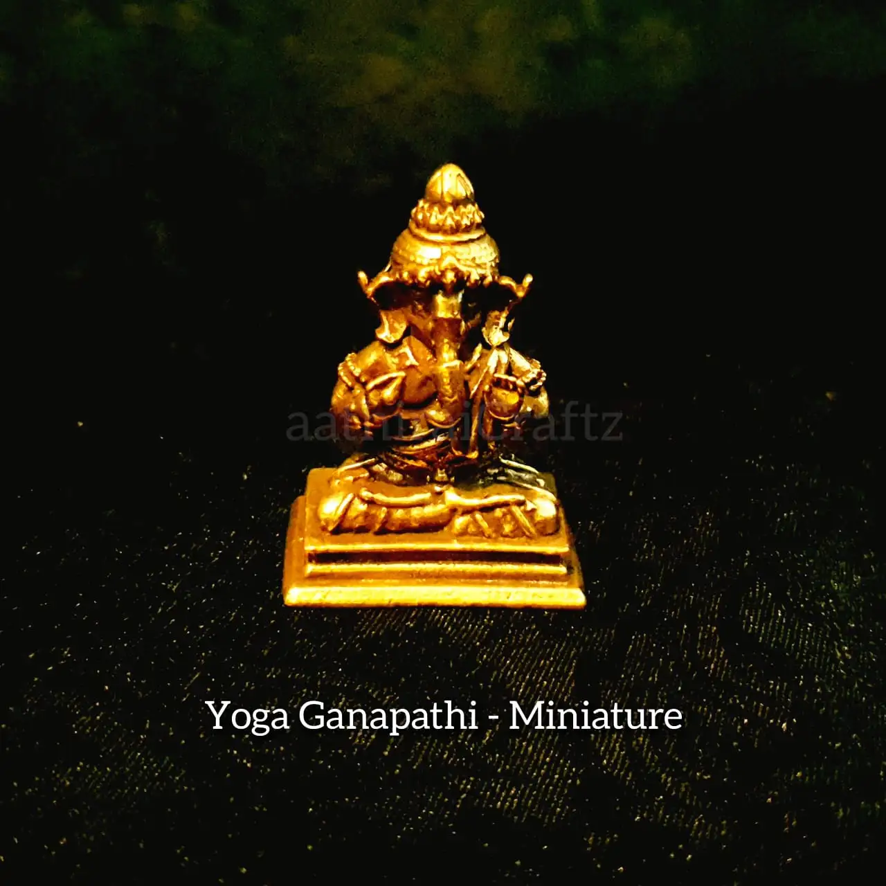 Yoga Ganapathi Miniature  Brass Antique FinishThingal Essentials LLP