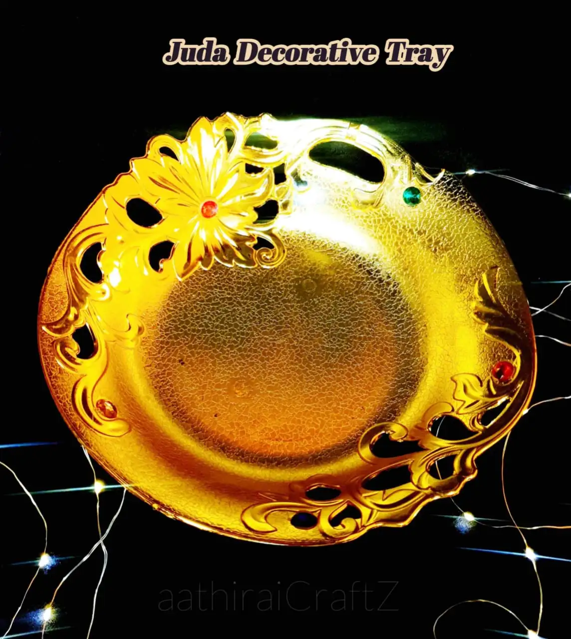 Juda Golden Pooja/ Decorative Tray