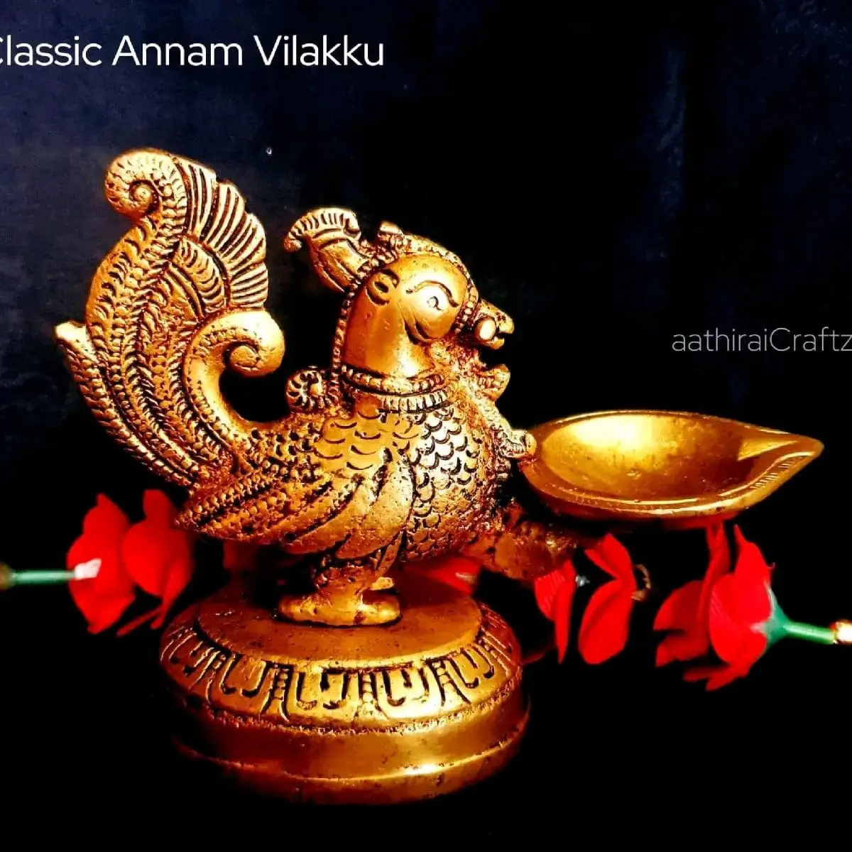 Classic Annam Vilakku / Lamp Brass Antique FinishThingal Essentials LLP