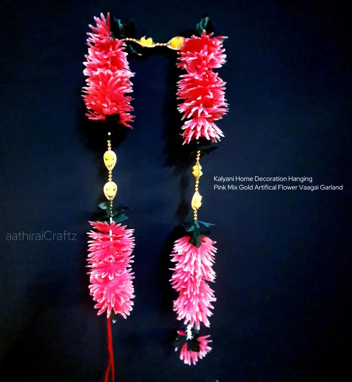 Kalyani Home Decoration Hanging Pink MIx GoldThingal Essentials LLP