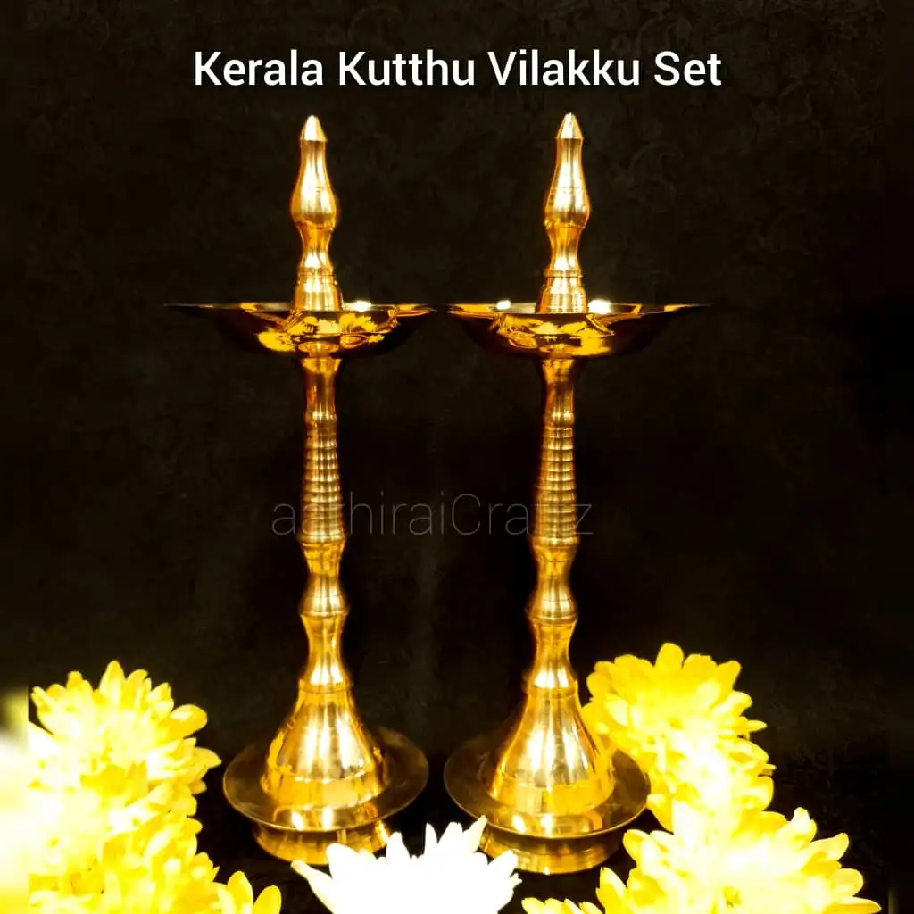 Kerala Kutthu Vilakku  Brass Antique FinishThingal Essentials LLP