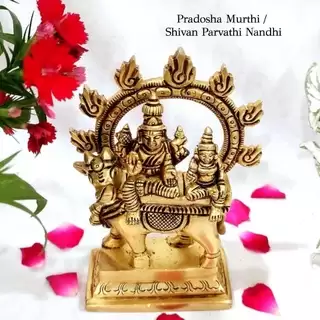 Pradosha Murthi / Shivan Parvati Nandhi Brass Antique FinishThingal Essentials LLP