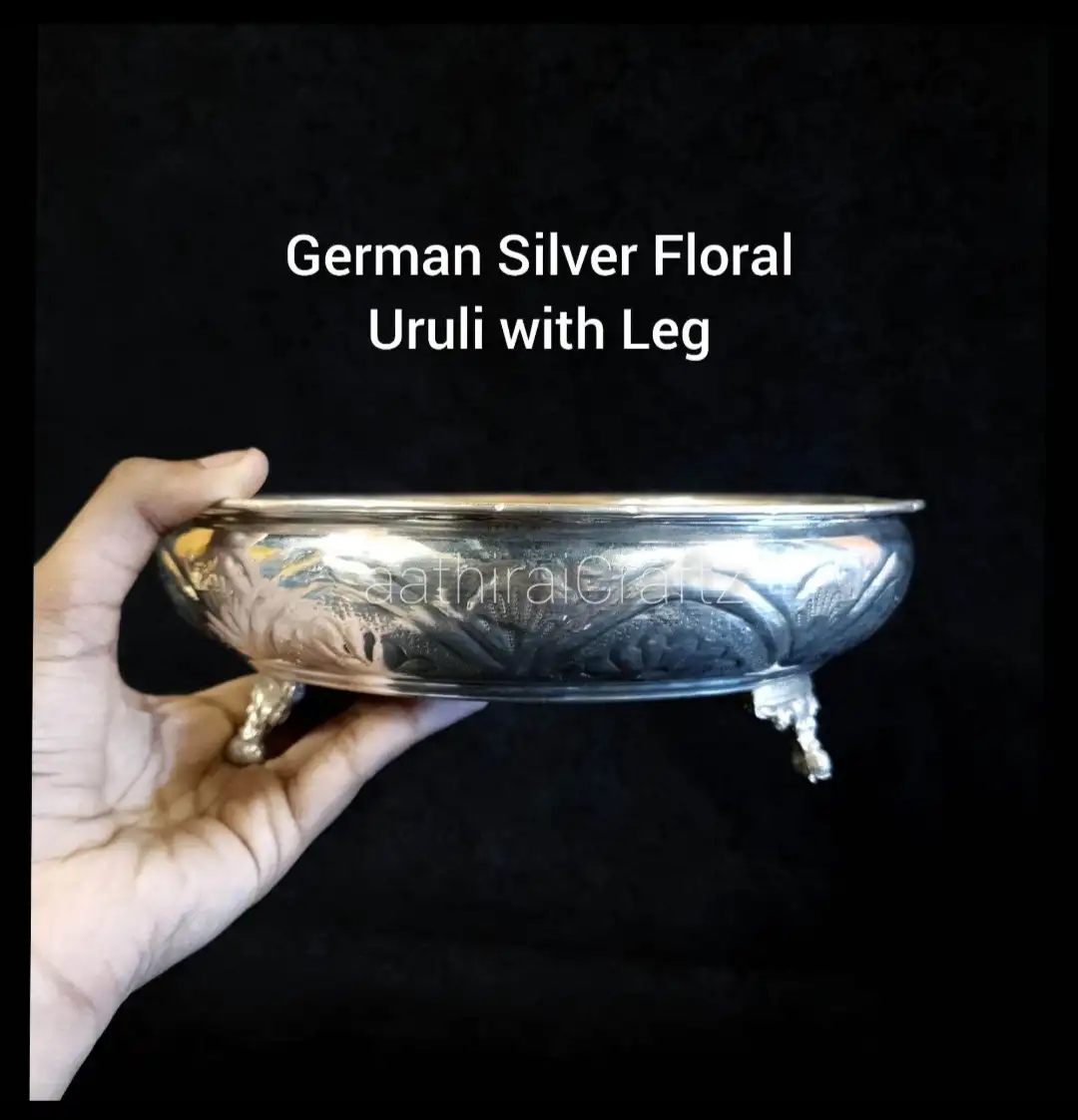 German Silver Floral Uruli - LargeThingal Essentials LLP