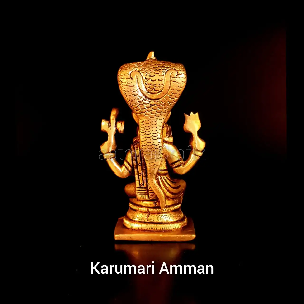 Mariamman / Karumari Amman Statue Brass Antique Finish - secondary