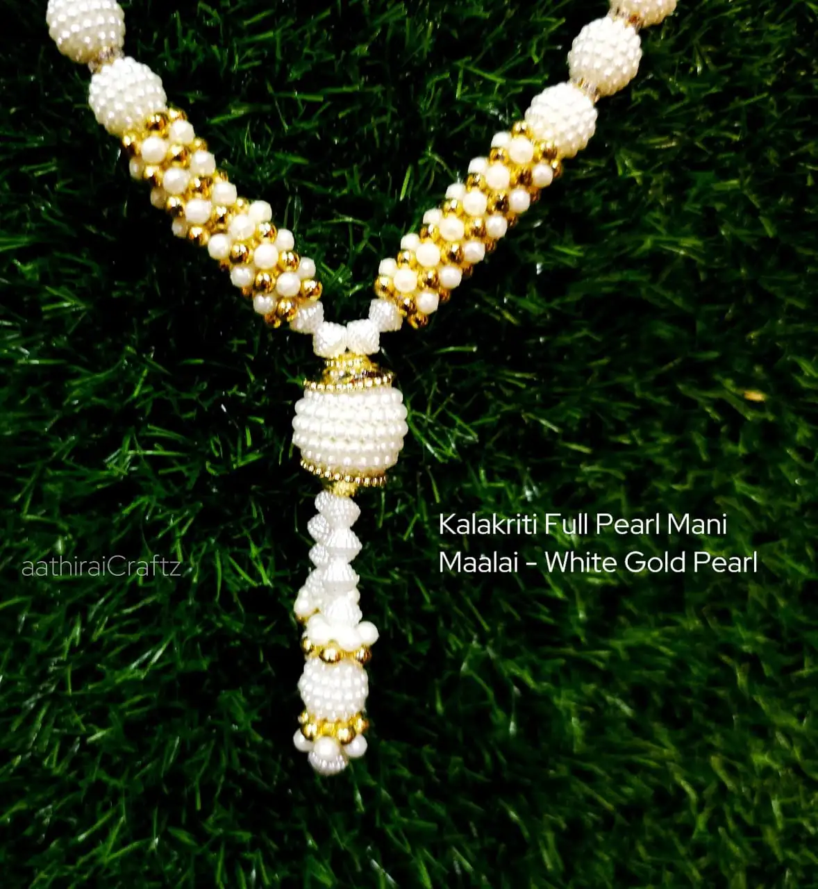 Kalakriti Full Pearl Mani Maalai -White Gold Pearl - secondary