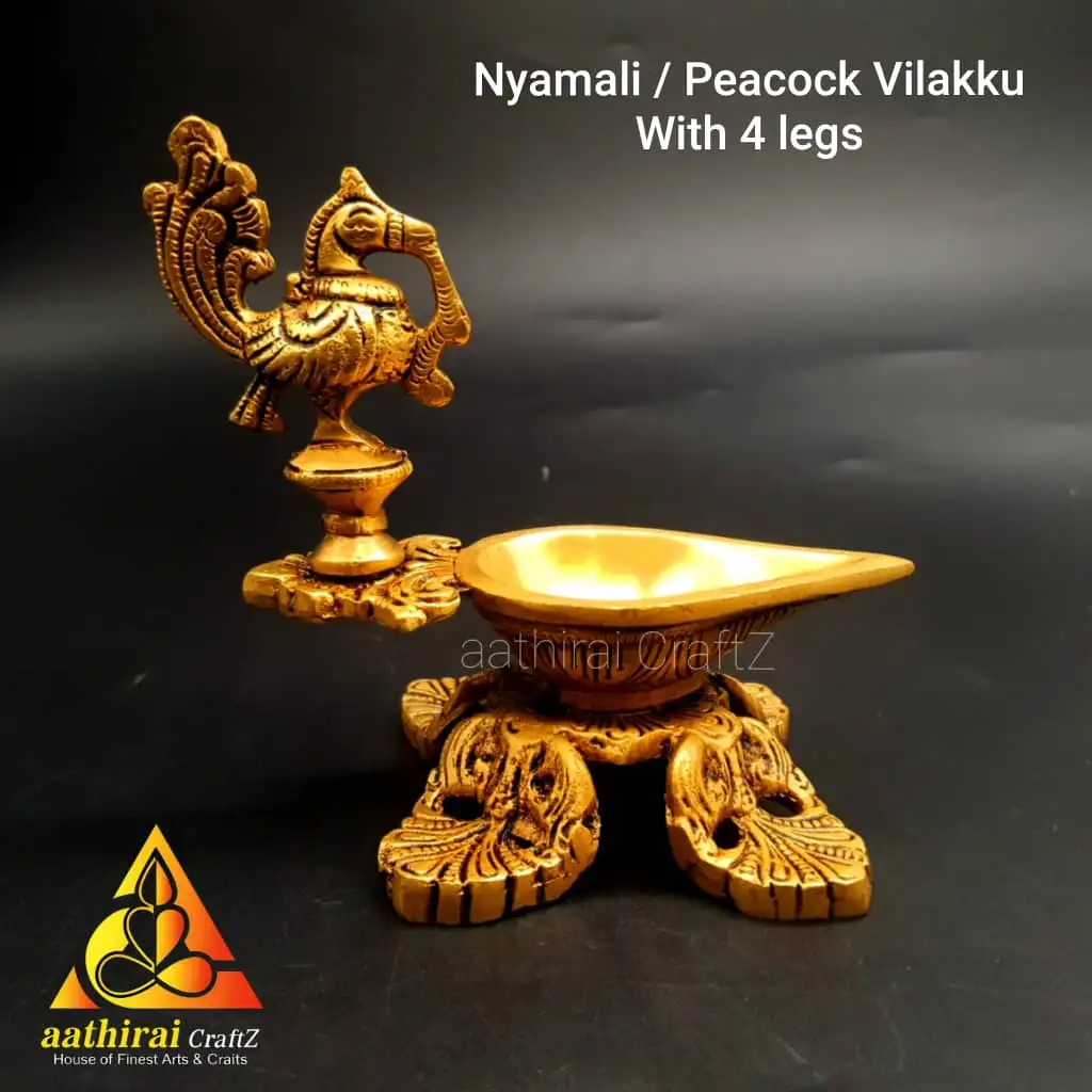 Nyamali / Peacock Vilakku With 4 Legs