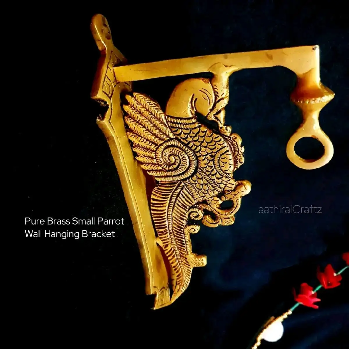 Pure Brass Small Parrot Wall Hanging Bracket Masterpiece - secondary
