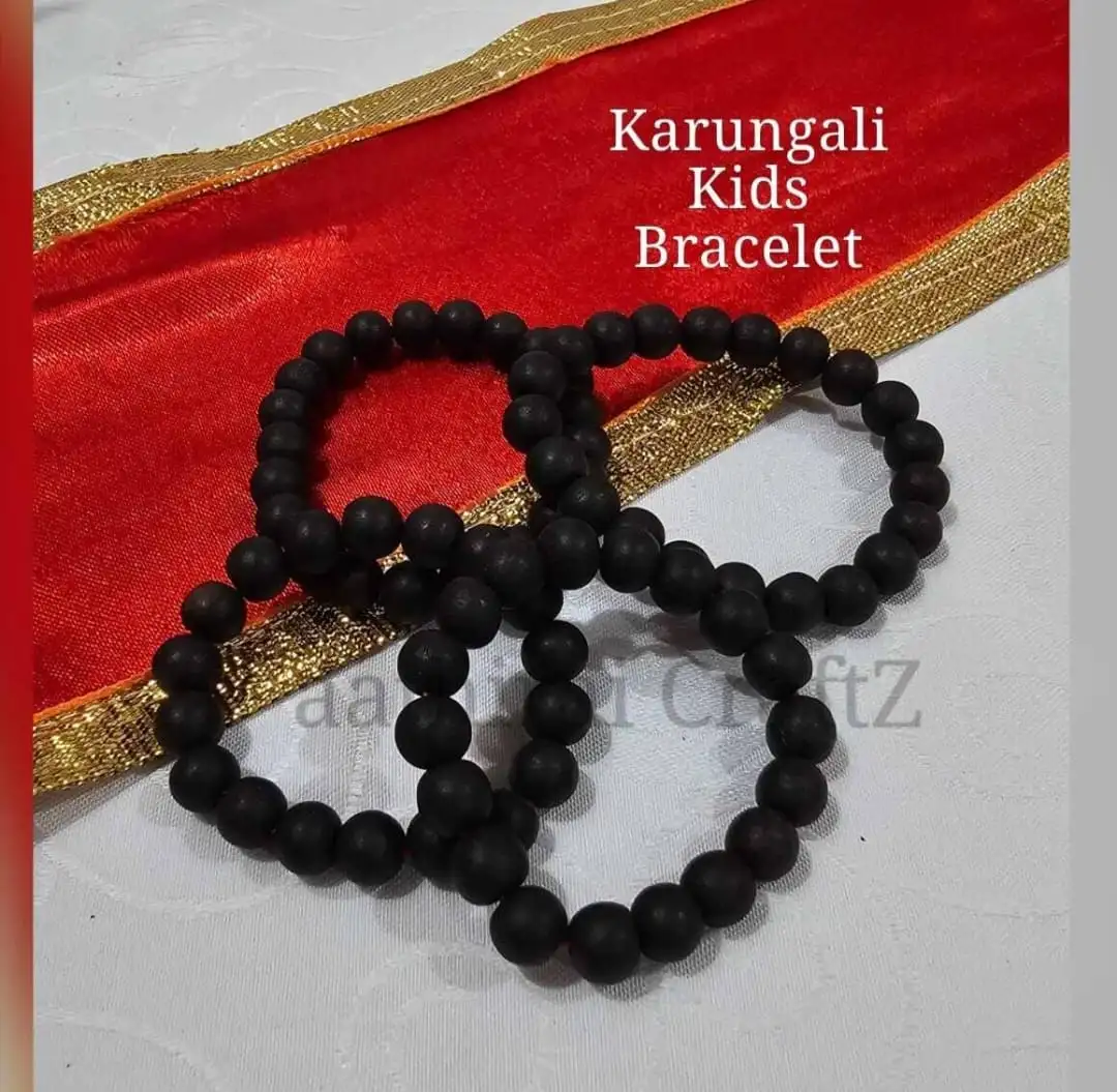 Original Black Ebony Wood/ Karungali Kattai Bracelet for Kids - secondary